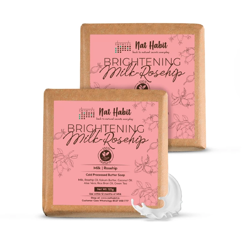 Nat Habit Brightening Milk-Rosehip Bath Soap, 250 g-1.webp